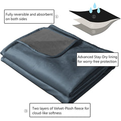 Ameritex pet bed blanket reversible navy side matching décor and protection