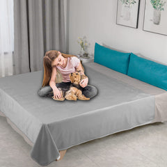 Ameritex Pet Bed Blanket waterproof coating closeup showing durable sofa protection and spill resistance.