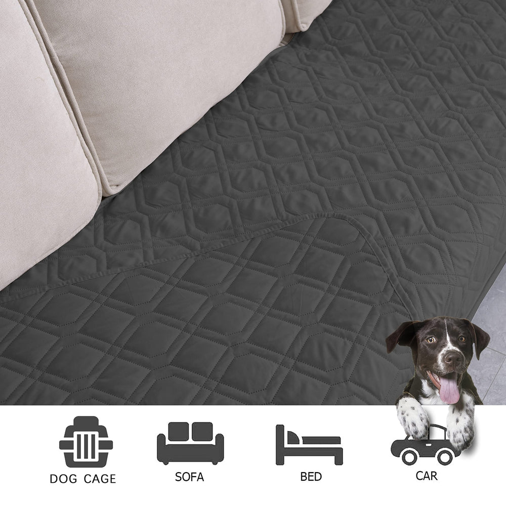 Ameritex pet-friendly blanket on bed protects mattress and reduces mess.