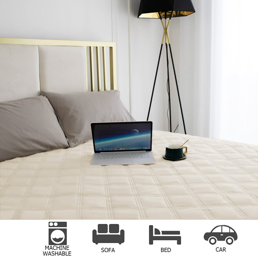 Ameritex soft microfleece top adds cozy feel while guarding upholstery.