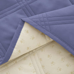 Ameritex waterproof bed cover on sofa shows protective layering during daily lounging.