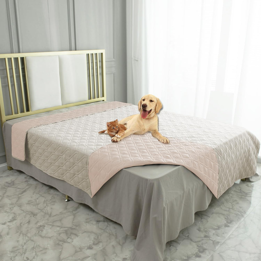 Ameritex waterproof bed cover in soft-microfiber protects furniture from spills.