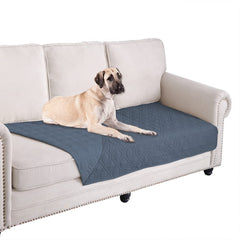 Ameritex waterproof blanket cover surface on sofa protects upholstery from spills and pet hair.
