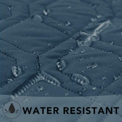 Ameritex waterproof reversible dog bed cover on bed provides color-coordinated comfort