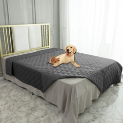Ameritex waterproof blanket reversible dog bed cover on a sofa protects against spills