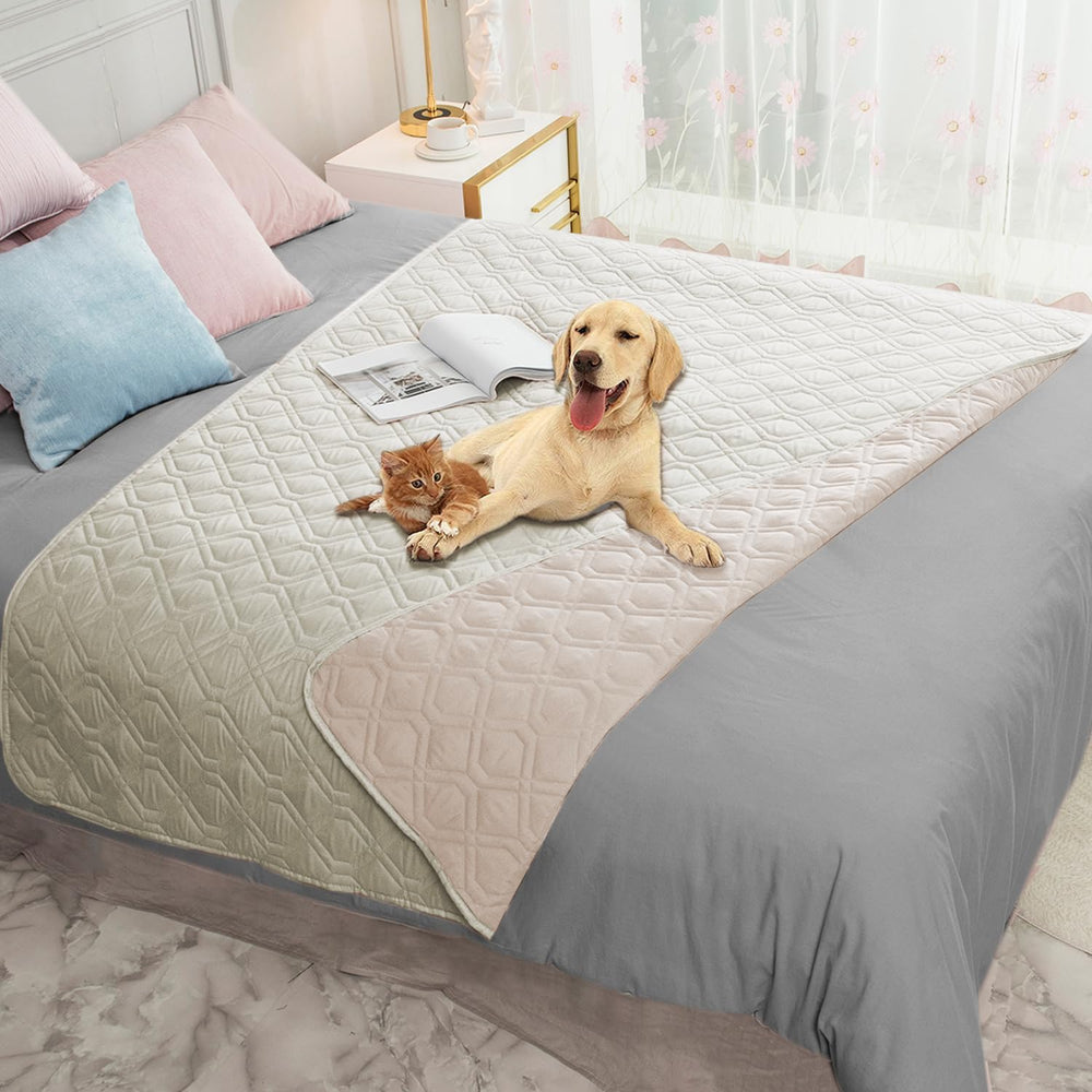 Ameritex waterproof dog bed cover fabric closeup highlights durable furniture protection.