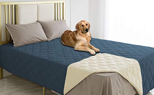 Ameritex waterproof dog bed cover front view with anti-slip back protects furniture