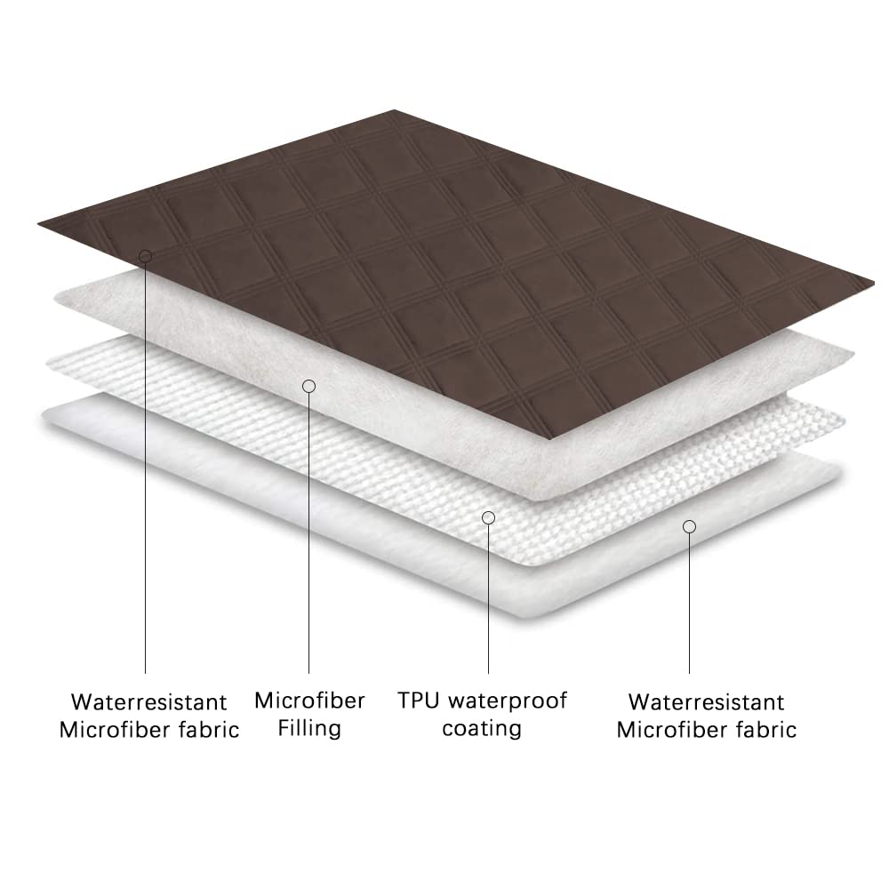 Ameritex cover on couch protects furniture from drool, dirt, and fur.