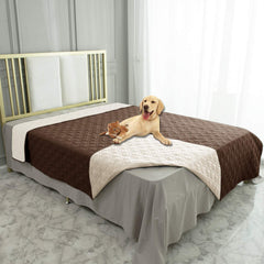 Ameritex waterproof dog bed cover protecting sofa from spills