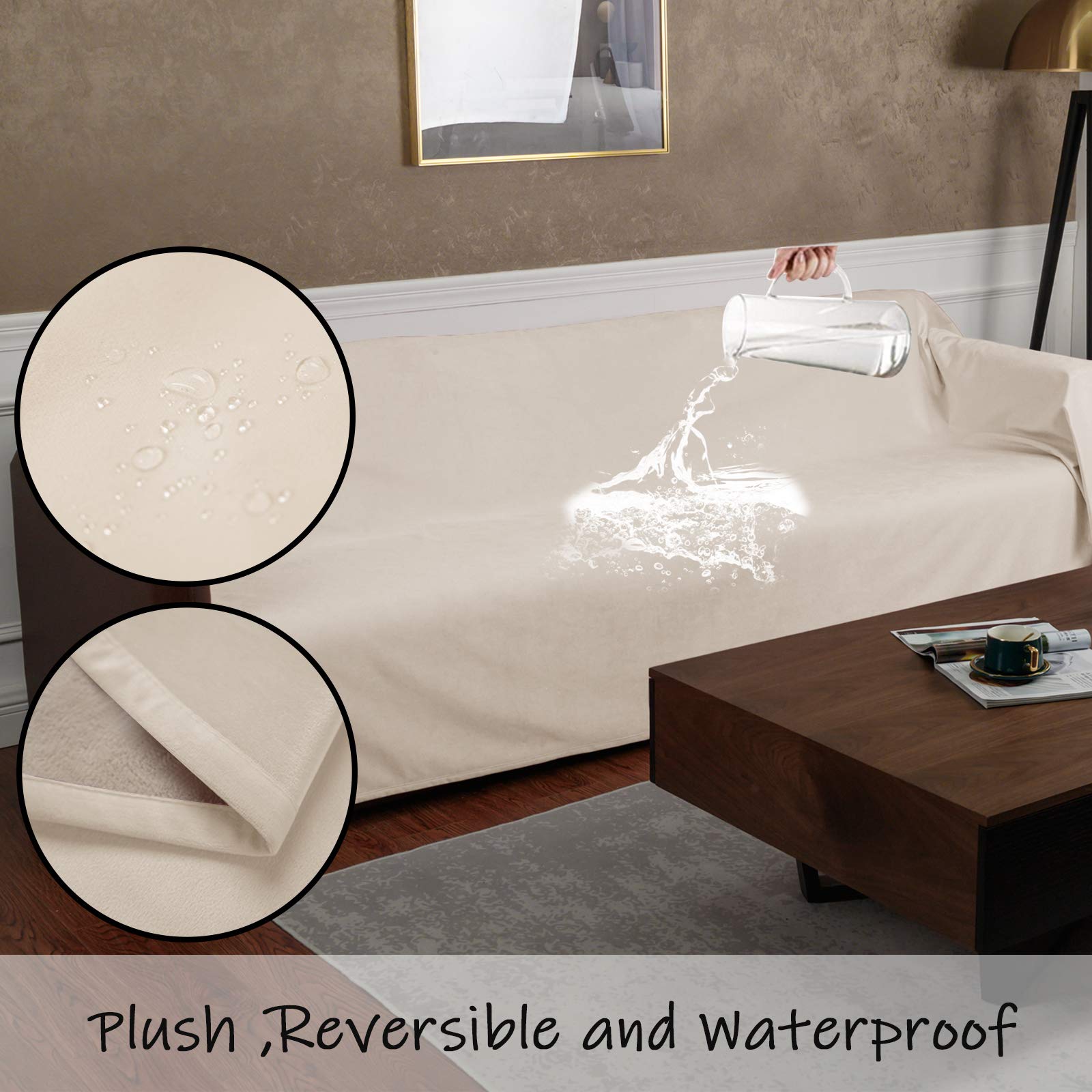 Ameritex waterproof furniture cover closeup showing moisture barrier in action.