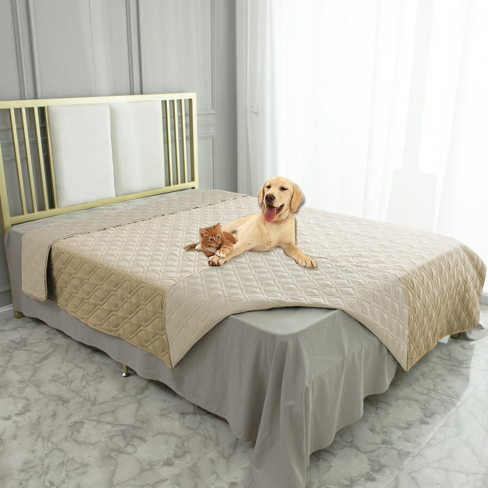 Ameritex waterproof furniture cover on a sofa showing moisture protection.