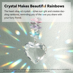 AMETHUARTZ pet memorial suncatcher rainbow-reflections illuminate a calming grieving space.