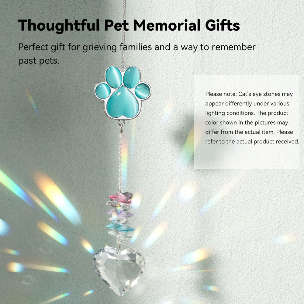 AMETHUARTZ pet memorial suncatcher window-hanging enhances sunlit rooms with gentle remembrance.