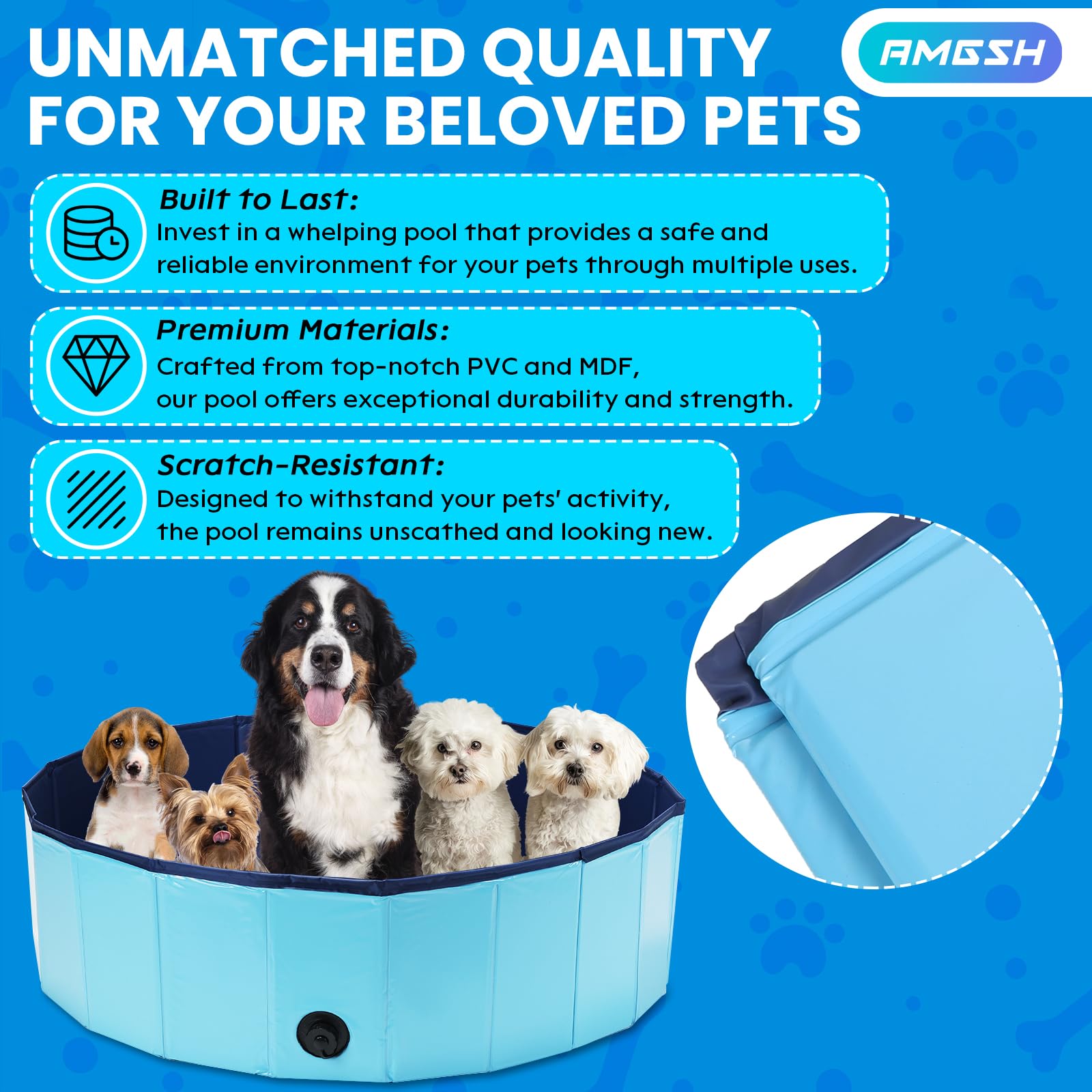 AMGSH whelping box PVC MDF construction durability