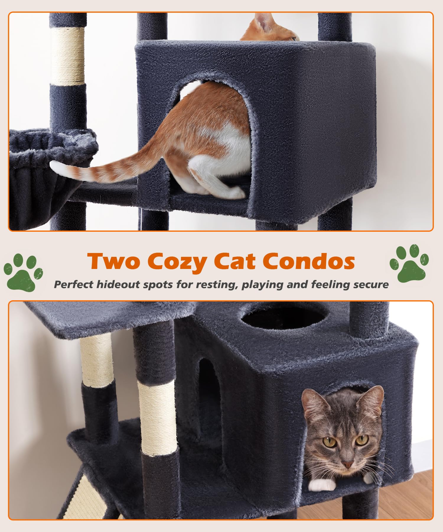 AMHANCIBLE hammock and hanging basket offer cozy lounging niches for cats.