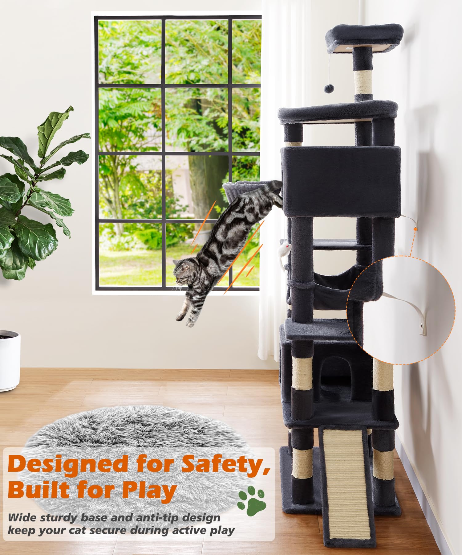 AMHANCIBLE sisal posts photo underscores durable scratching options for cats.
