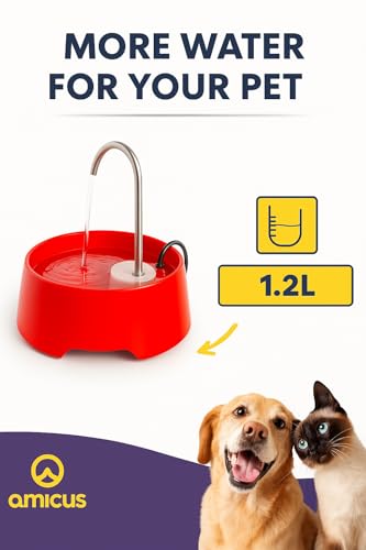 Amicus Aqua Mini portable design shown from the side for on-the-go pet hydration.