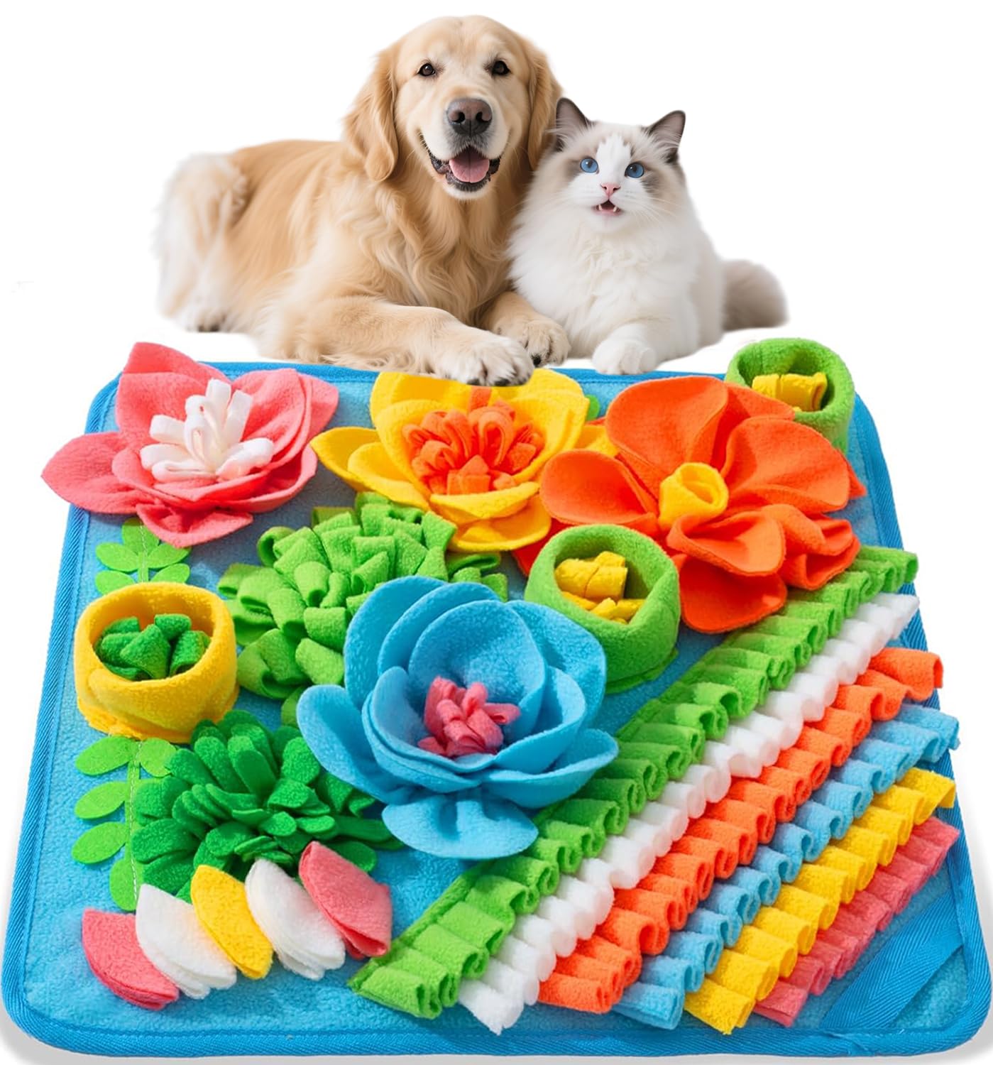 AMIR Snuffle Mat flower design invites scent-based feeding sessions
