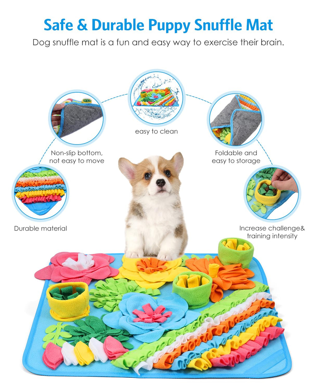 AMIR Snuffle Mat suction cups control feeding pace on flat surfaces