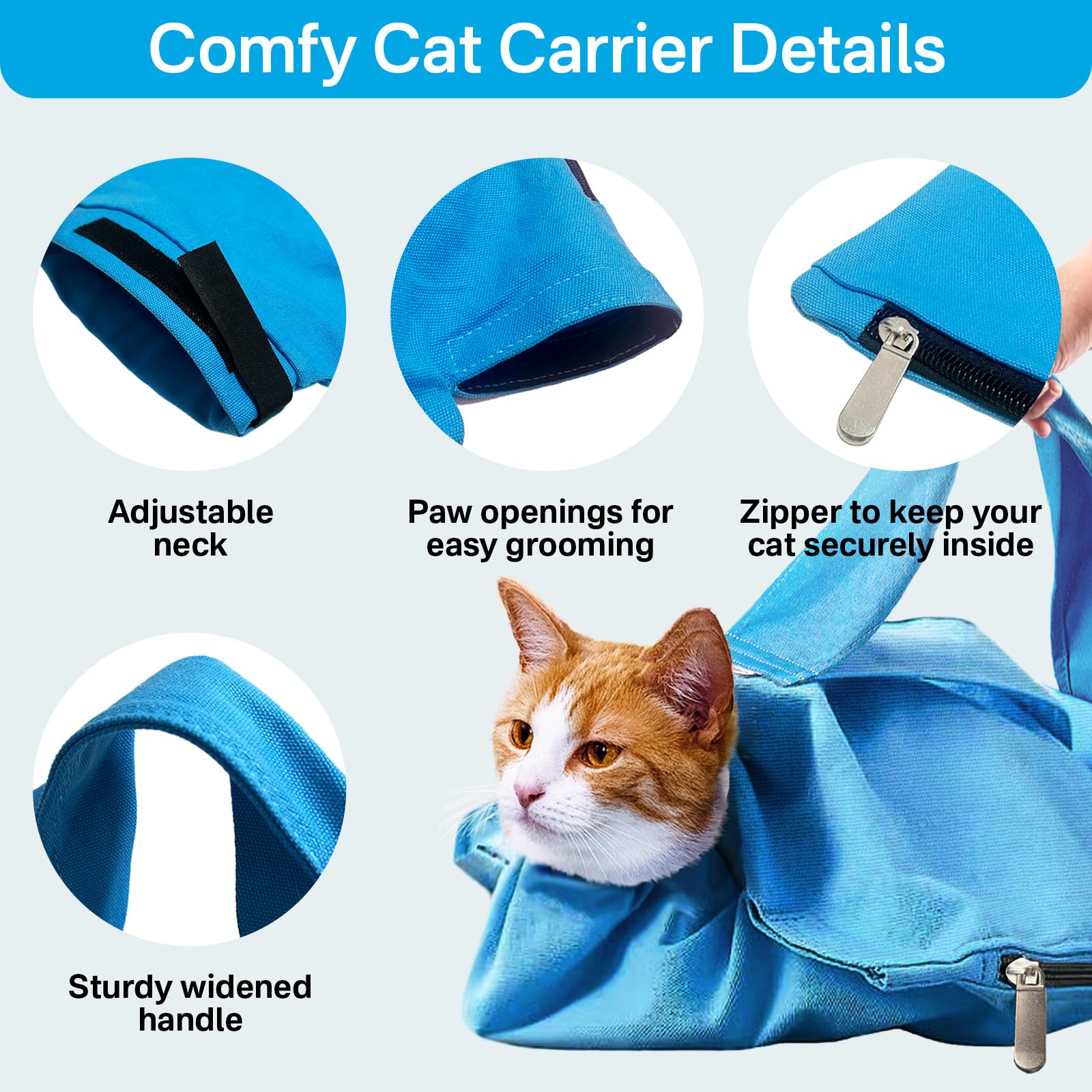 Amkune Cat Carrier Pouch breathable cotton fabric for cozy use.