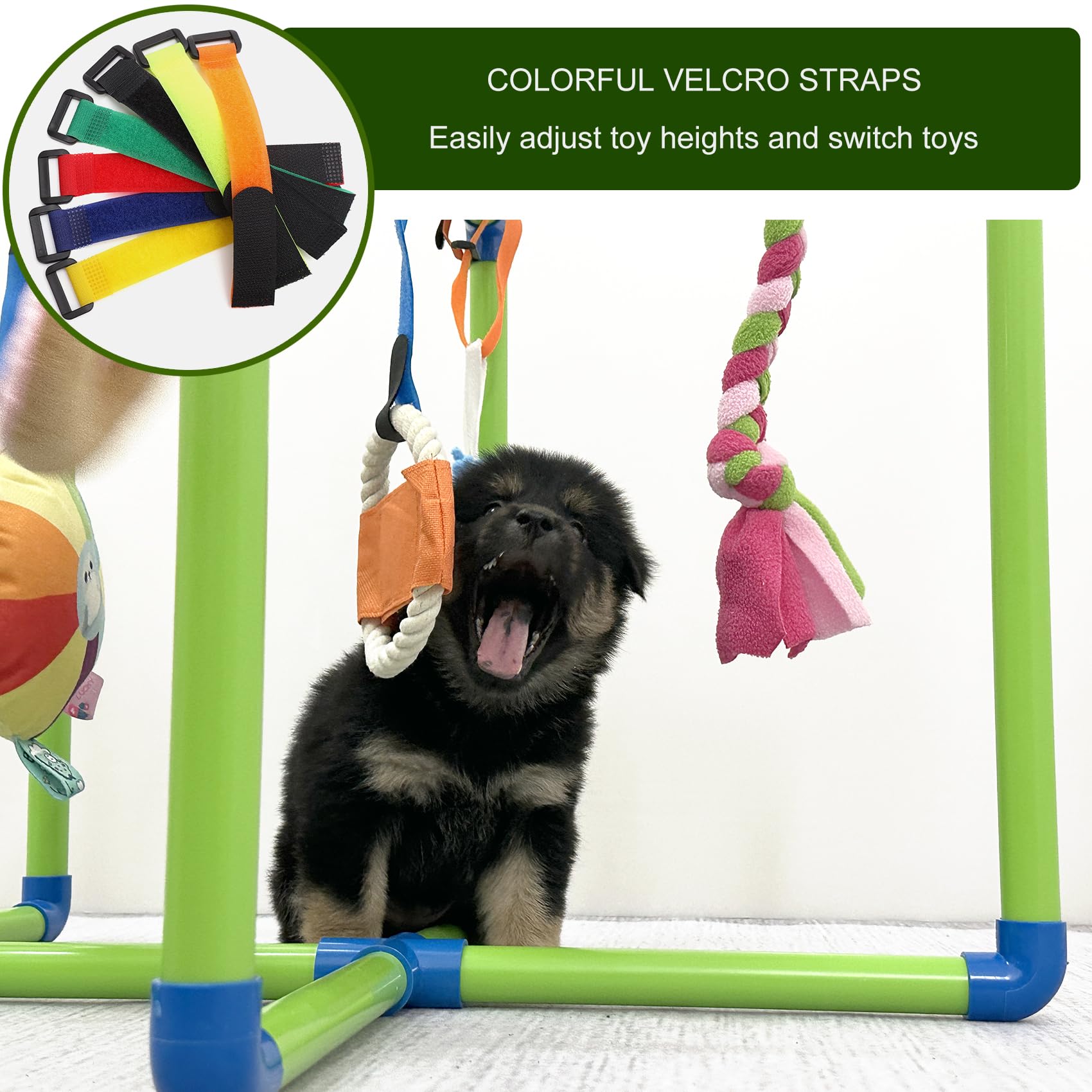Amlmpet Puppy Play Gym PVC frame emphasizing safe, durable construction.