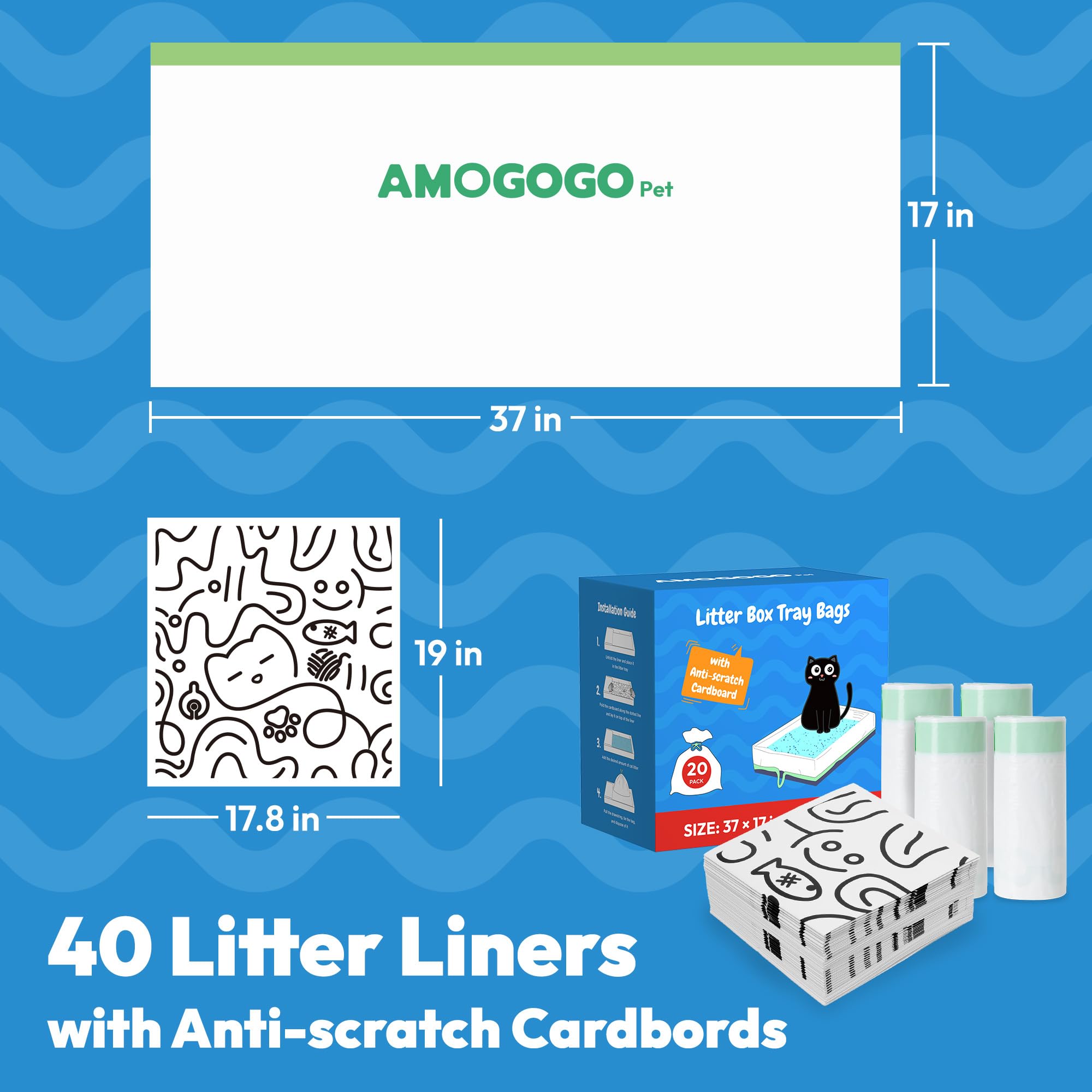AMOGOGOPET 40-count pack image emphasizes bulk value and convenience
