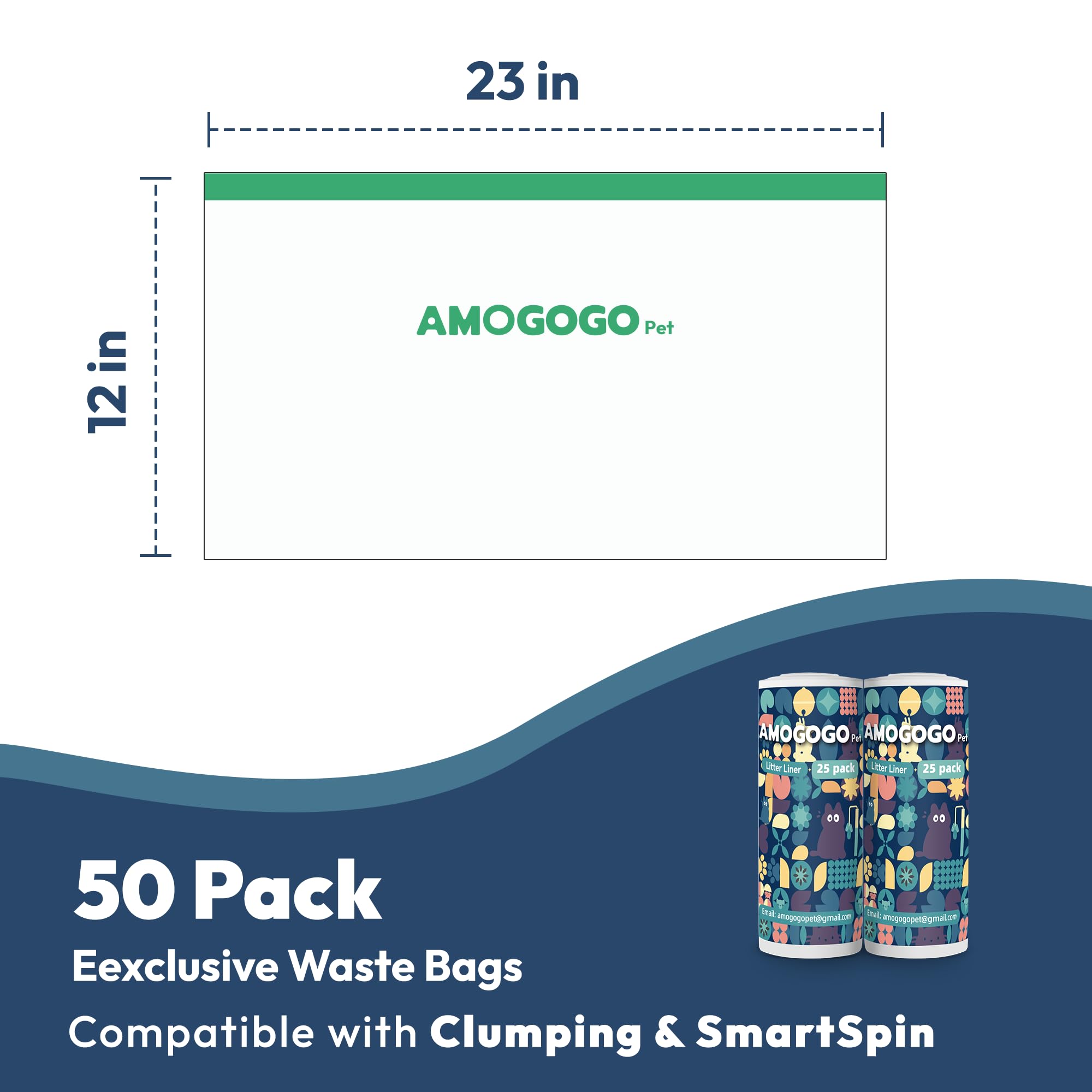 AMOGOGOPET odor-control liners help keep litter area fresh