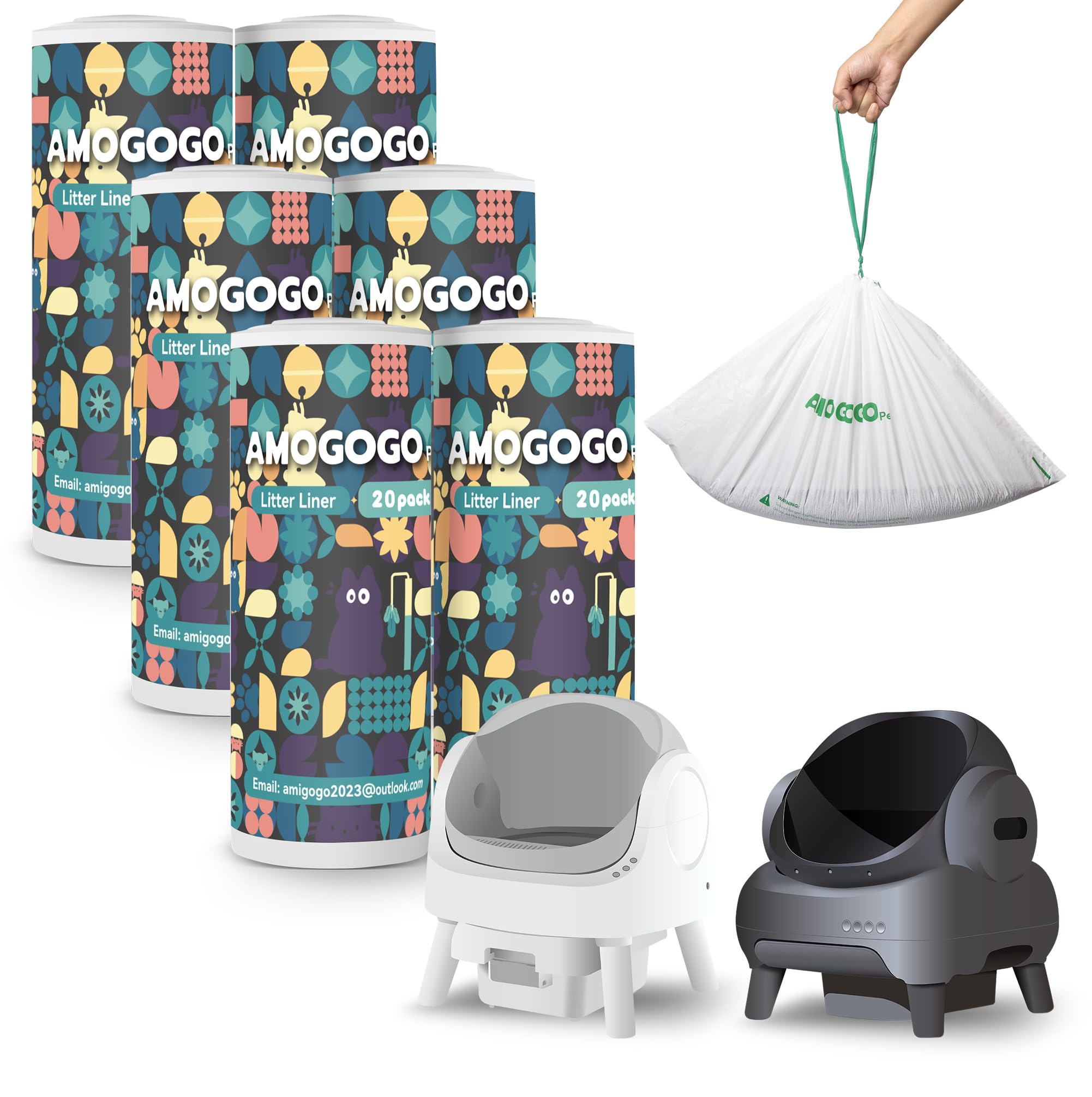 AMOGOGOPET dispenser-litter-bags-box provides quick access and portable bag storage for tidy maintenance