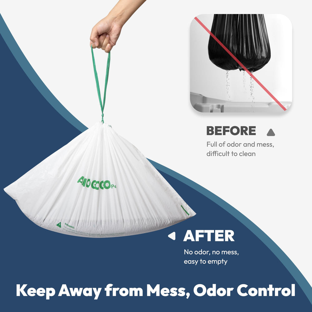 AMOGOGOPET drawstring-closure liners for quick sealing and mess-free disposal