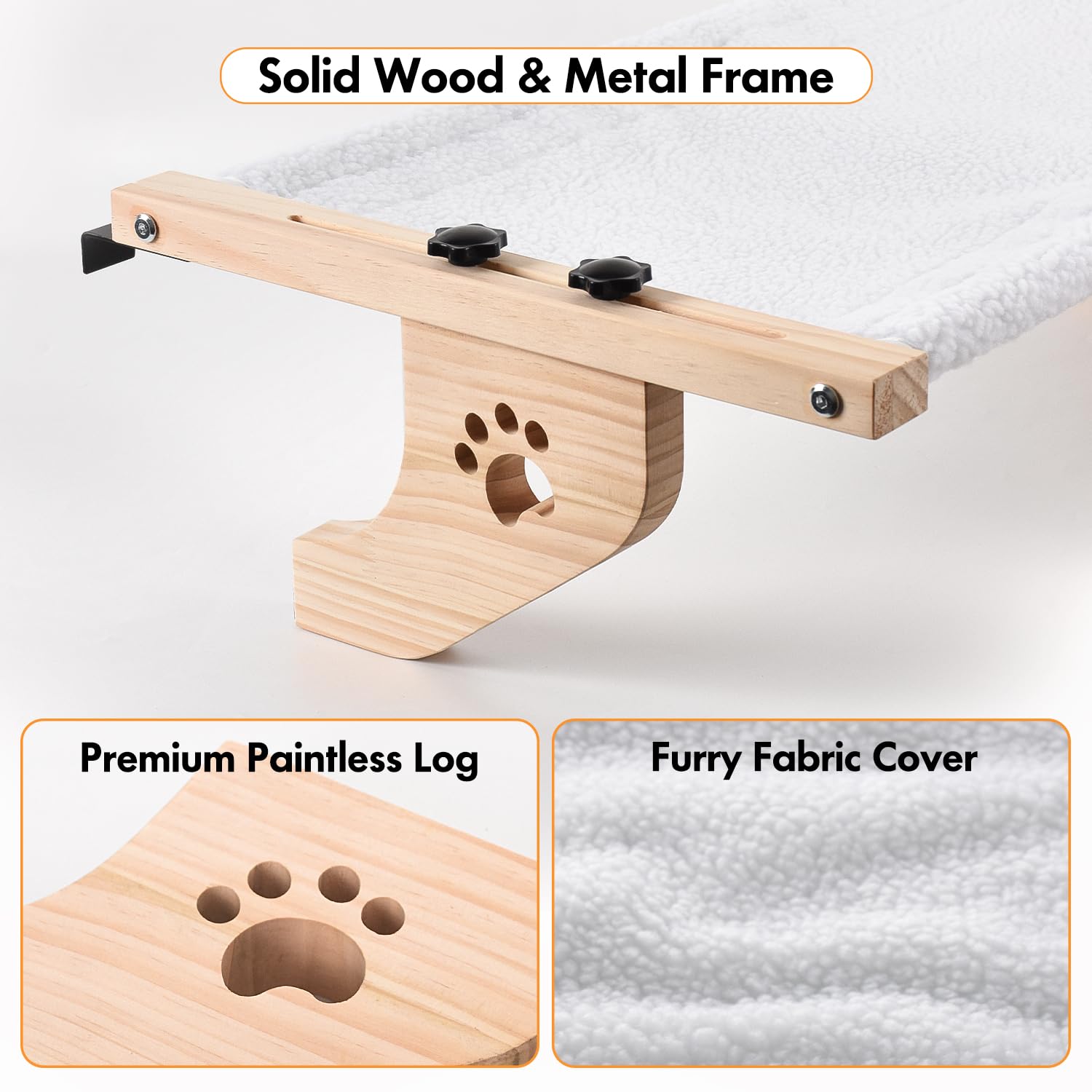 AMOSIJOY cat sill window perch 40lbs capacity supports larger cats with confidence.