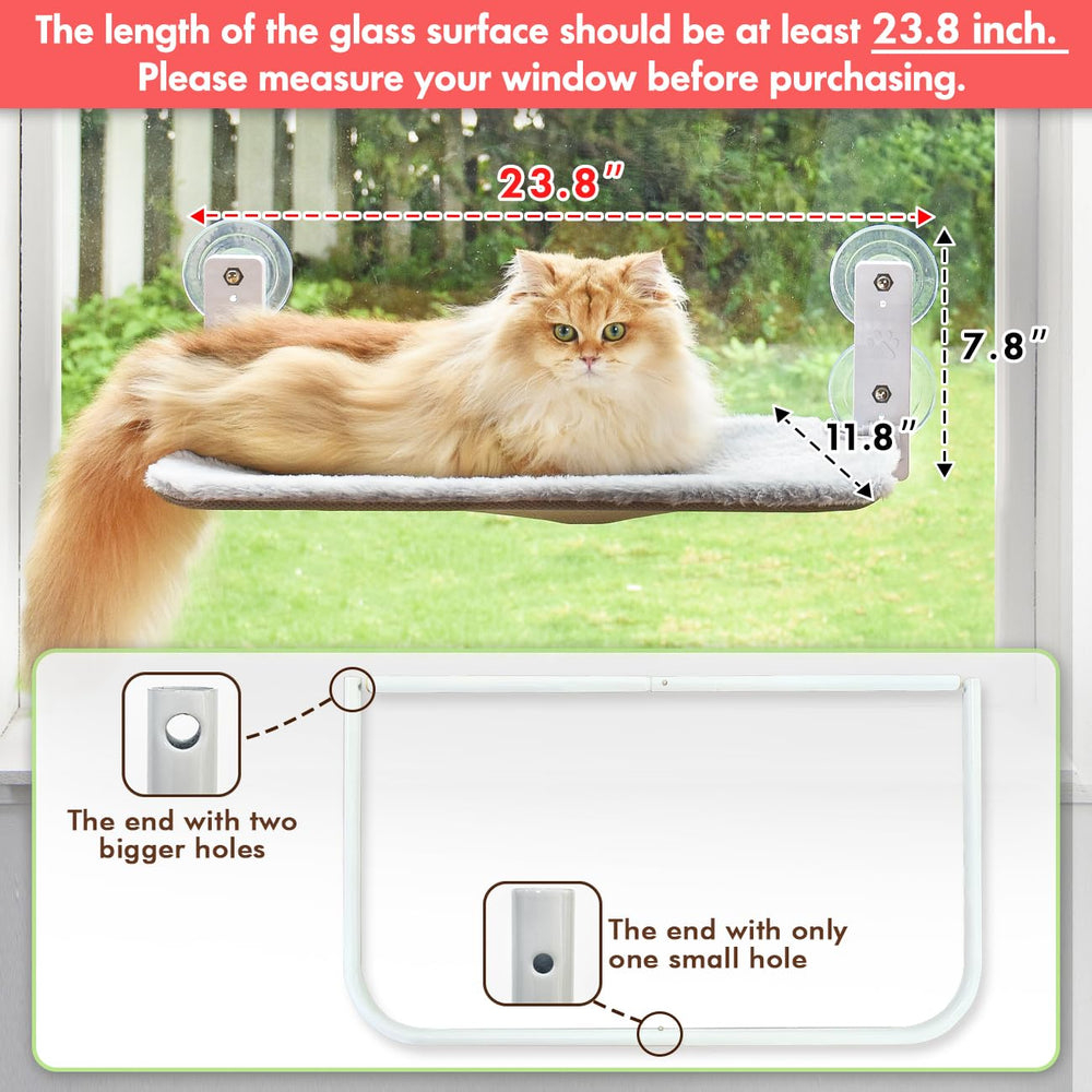 AMOSIJOY cordless cat window perch foldable design saves space for easy storage.
