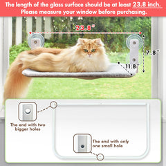 AMOSIJOY cordless cat window perch foldable design saves space for easy storage.
