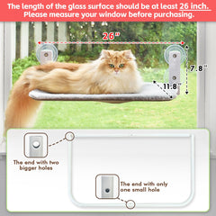 AMOSIJOY cat window perch with four suction cups securely mounted.