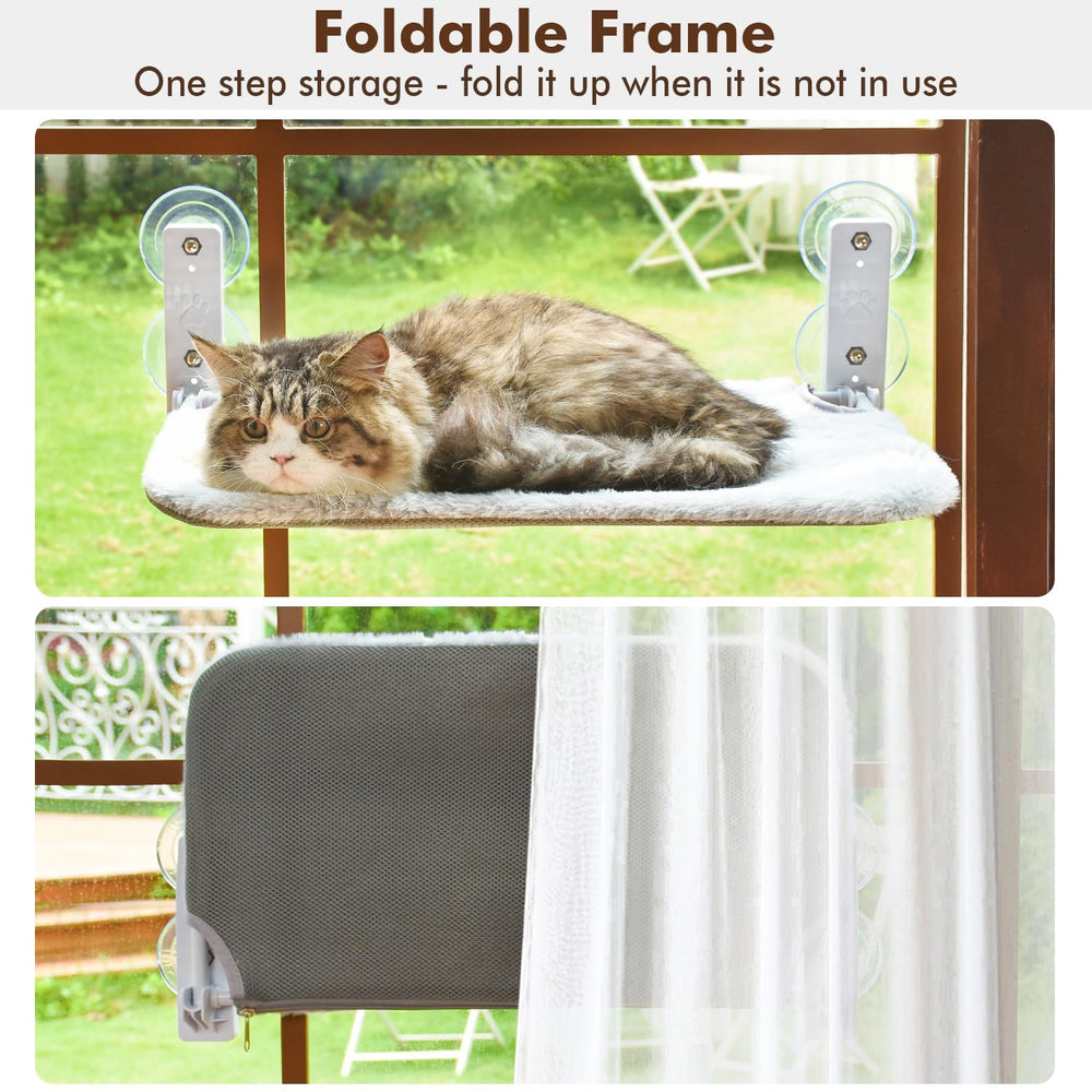 AMOSIJOY metal-frame close-up shows sturdy build for indoor cats.