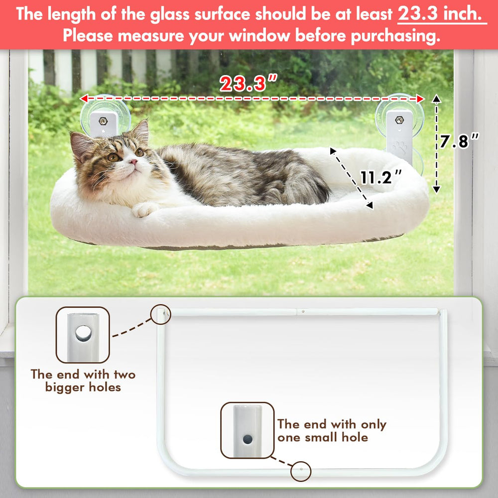 AMOSIJOY cordless cat window perch suction cups secure window lounging safely.
