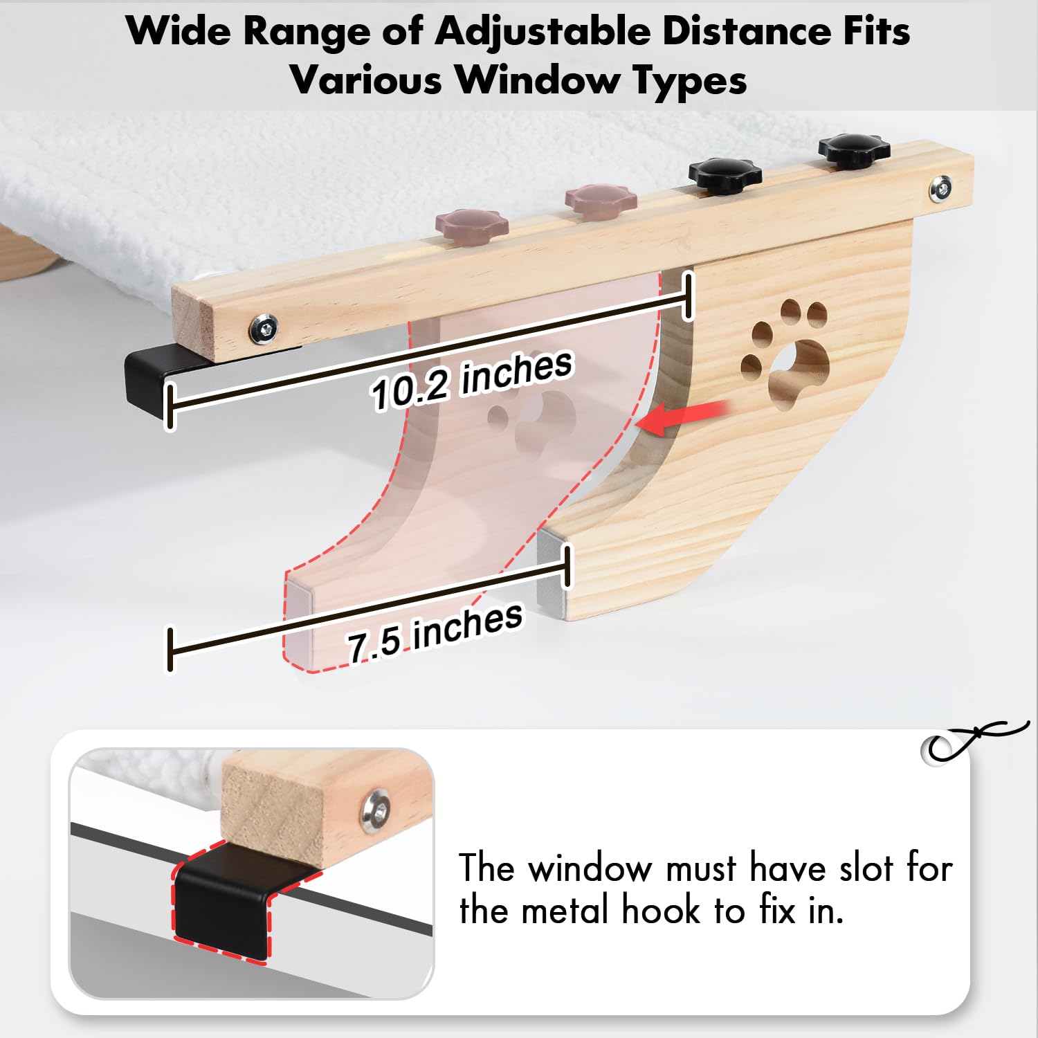 AMOSIJOY wide-contact design protects windowsill by spreading load.