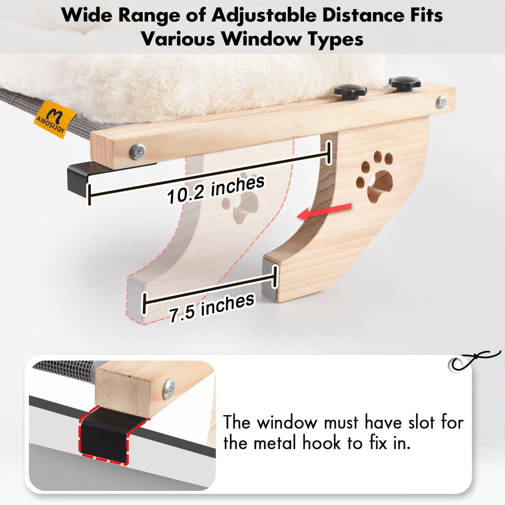 AMOSIJOY large-space window perch ideal for big cats