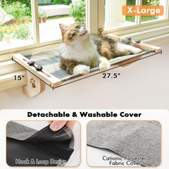 AMOSIJOY cat window perch offers large lounging space for bigger cats.