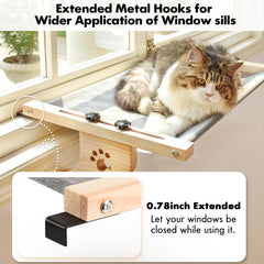 AMOSIJOY cat window perch installs without drilling for wall safety.