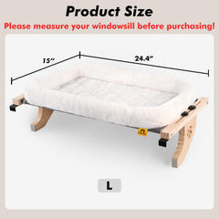 AMOSIJOY cat sill window perch no-drilling design uses metal hooks