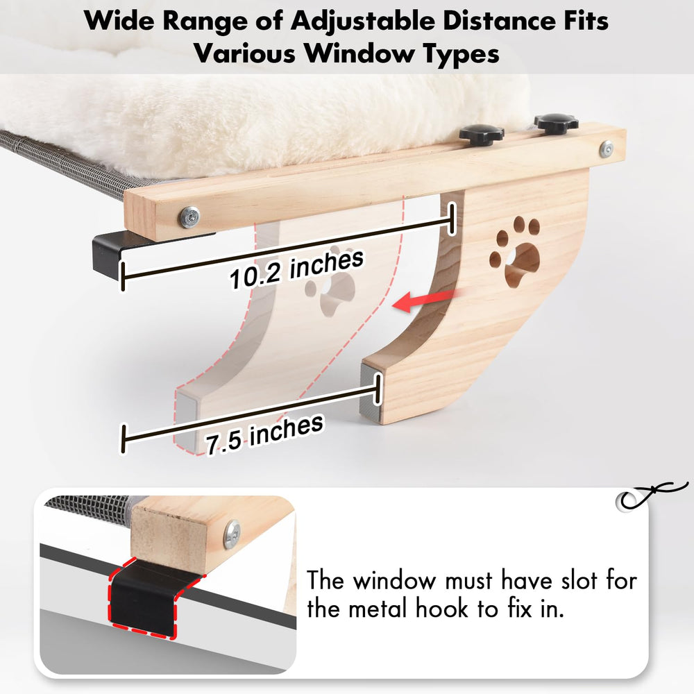AMOSIJOY Cat Sill Window Perch wood and metal frame is durable