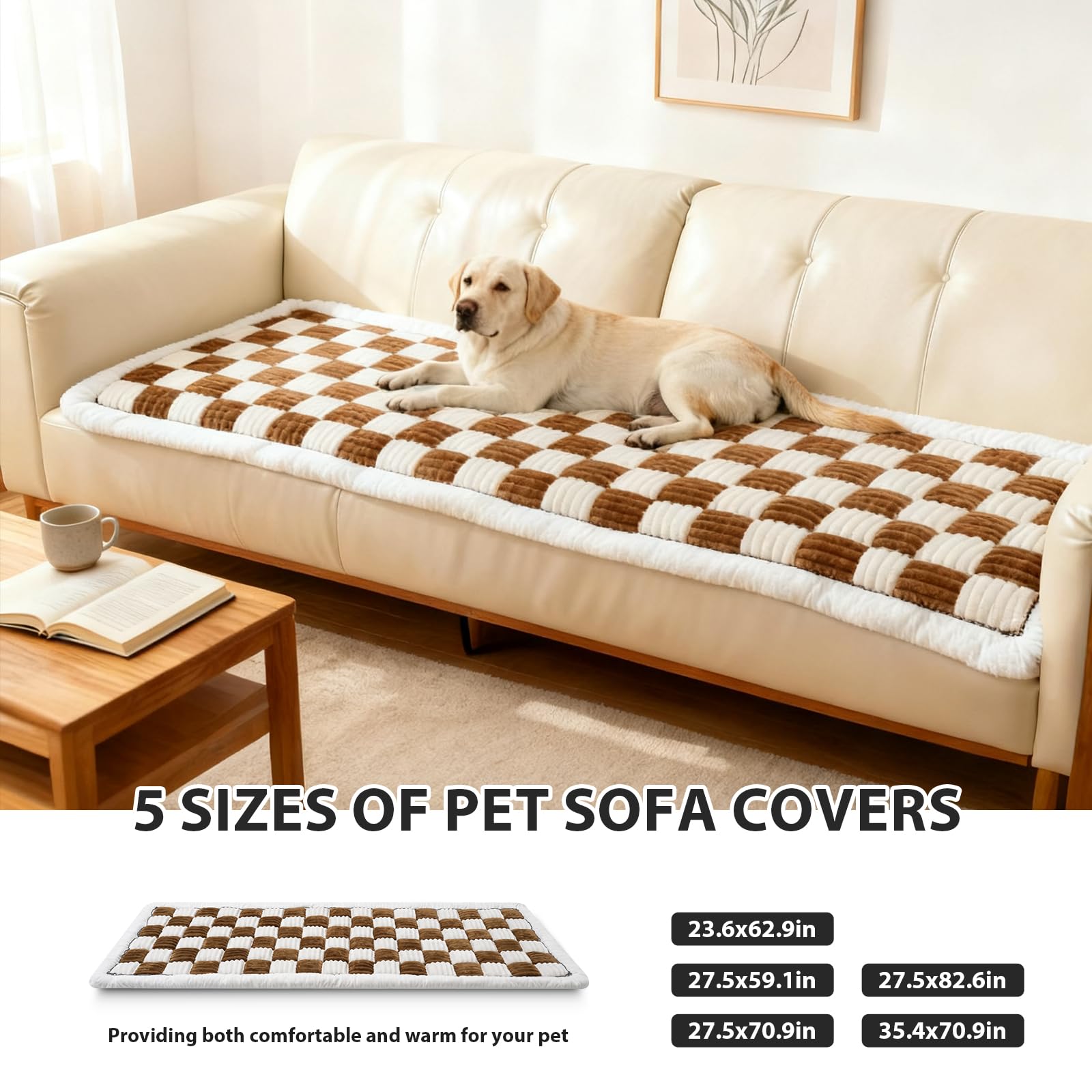 AMTARP dog couch cover protector anti-slip back detail for stability