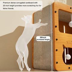 AMYESE Cat Scratcher Cardboard House scratching areas highlight engaging play spaces for felines.