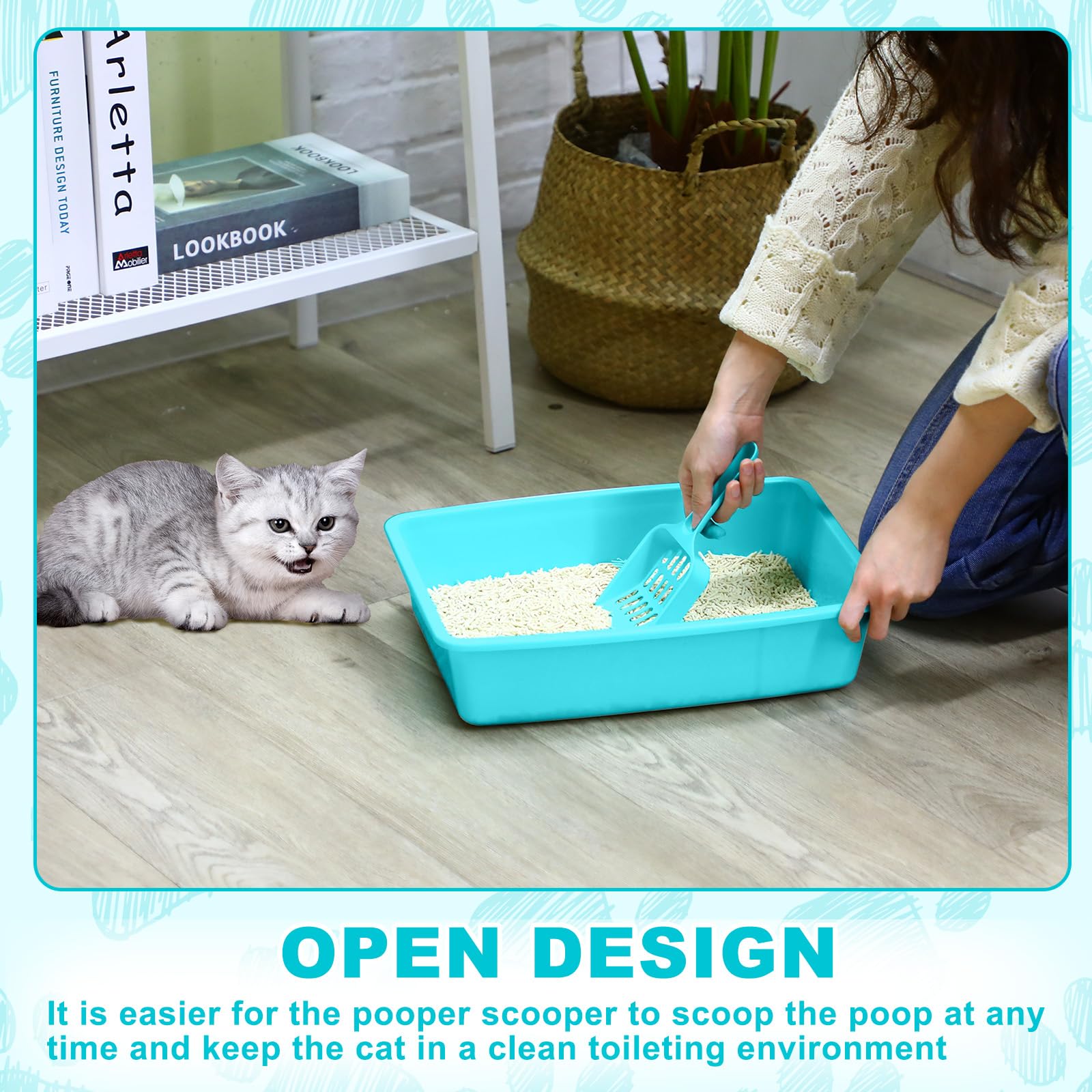 Amyhill durable PP plastic litter box emphasizes safety and longevity