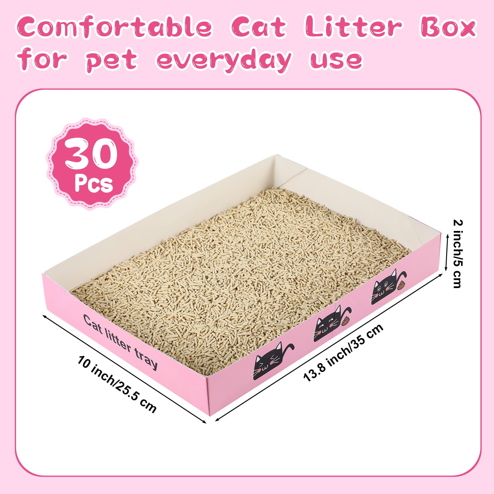 Amyhill foldable pink litter box collapsed for compact storage and easy transport.