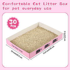 Amyhill foldable pink litter box collapsed for compact storage and easy transport.