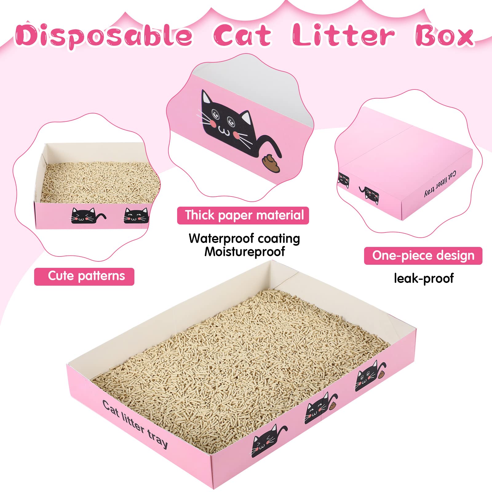 Amyhill low-entry litter box with easy assembly for cats and simple setup.