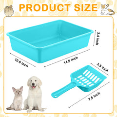 Amyhill open cat litter box kit colorful set features ten scoops in five colors