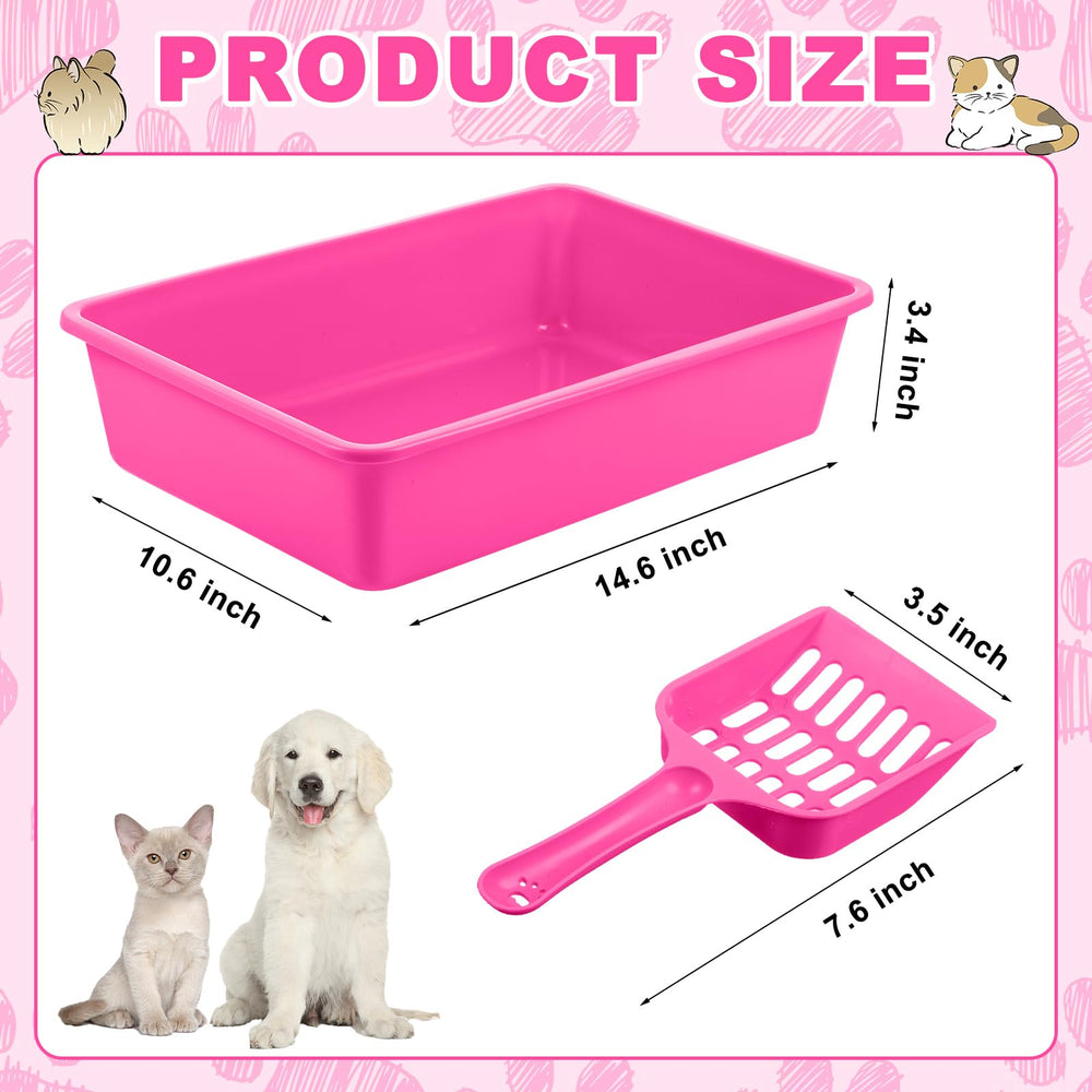 Amyhill open cat litter box pink top view showing interior space.