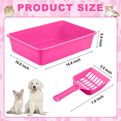 Amyhill open cat litter box pink top view showing interior space.